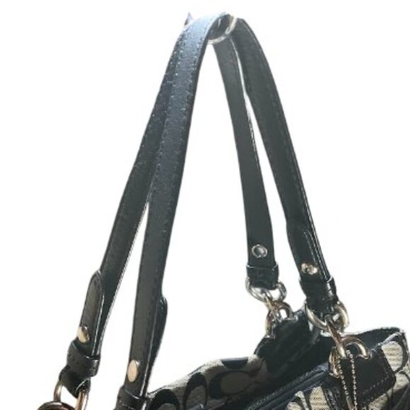 Coach Penelope Signature Carryall Tote in Black and Gray Monogram Canvas EUC - Picture 14 of 15